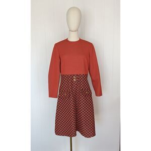 Vintage It's Better X Shift Dress - Double Knit - Mod Size 16 - Orange